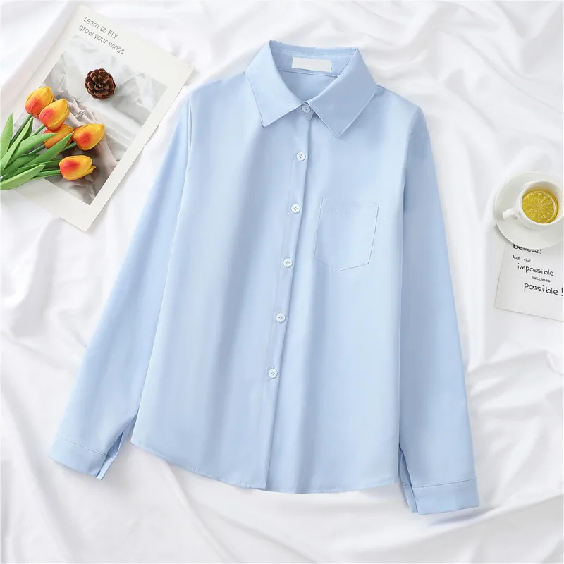 2022 Autumn Women's New Solid Color Shirt Loose Bottoming Shirt All-match Single-breasted Women's Shirt Pocket Lapel Top 816
2022 Autumn Women's New Solid Color Shirt Loose Bottoming Shirt All-match Single-breasted Women's Shirt Pocket Lapel Top 816