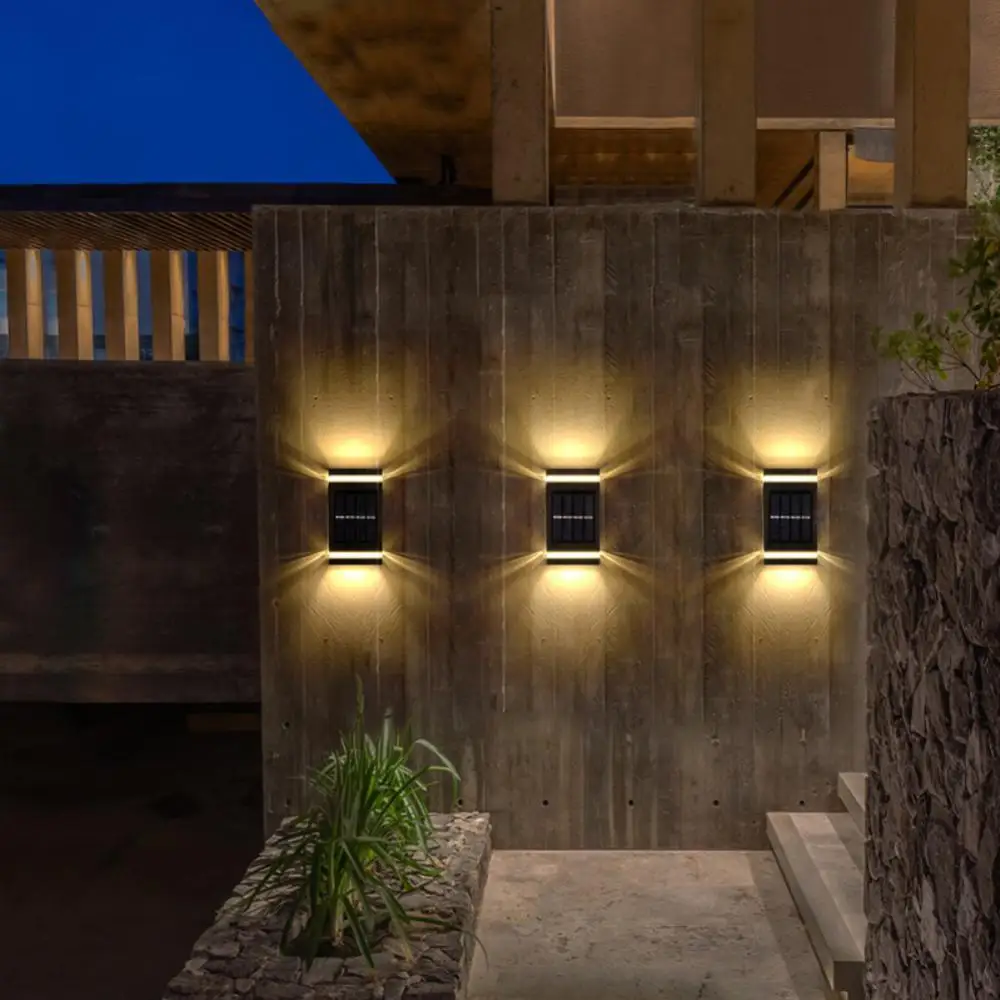 6 LED Solar Wall Lamp Outdoor Waterproof Up And Down Luminous Lighting Garden Decoration Solar Lights Stairs Fence Sunlight Lamp 
6 LED Solar Wall Lamp Outdoor Waterproof Up And Down Luminous Lighting Garden Decoration Solar Lights Stairs Fence Sunlight Lamp