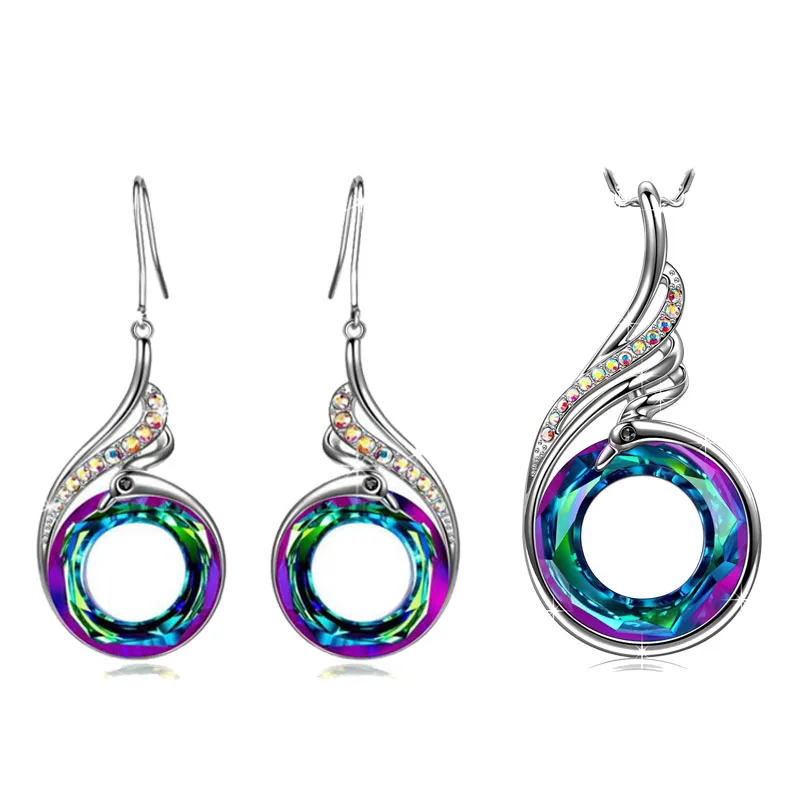 BAOSHINA Colorful Personalized Peacock Earrings Necklace Jewelry Set For Women Wedding Party Accessories
BAOSHINA Colorful Personalized Peacock Earrings Necklace Jewelry Set For Women Wedding Party Accessories