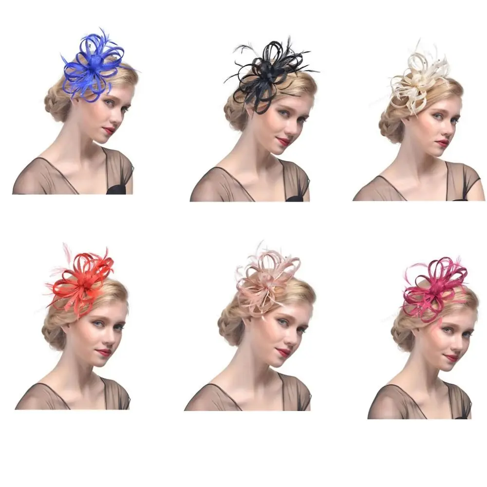 Party Feather Ribbon Headwear Church Fascinator Hats Cocktail Hat Feather Cap Church Hat
Party Feather Ribbon Headwear Church Fascinator Hats Cocktail Hat Feather Cap Church Hat