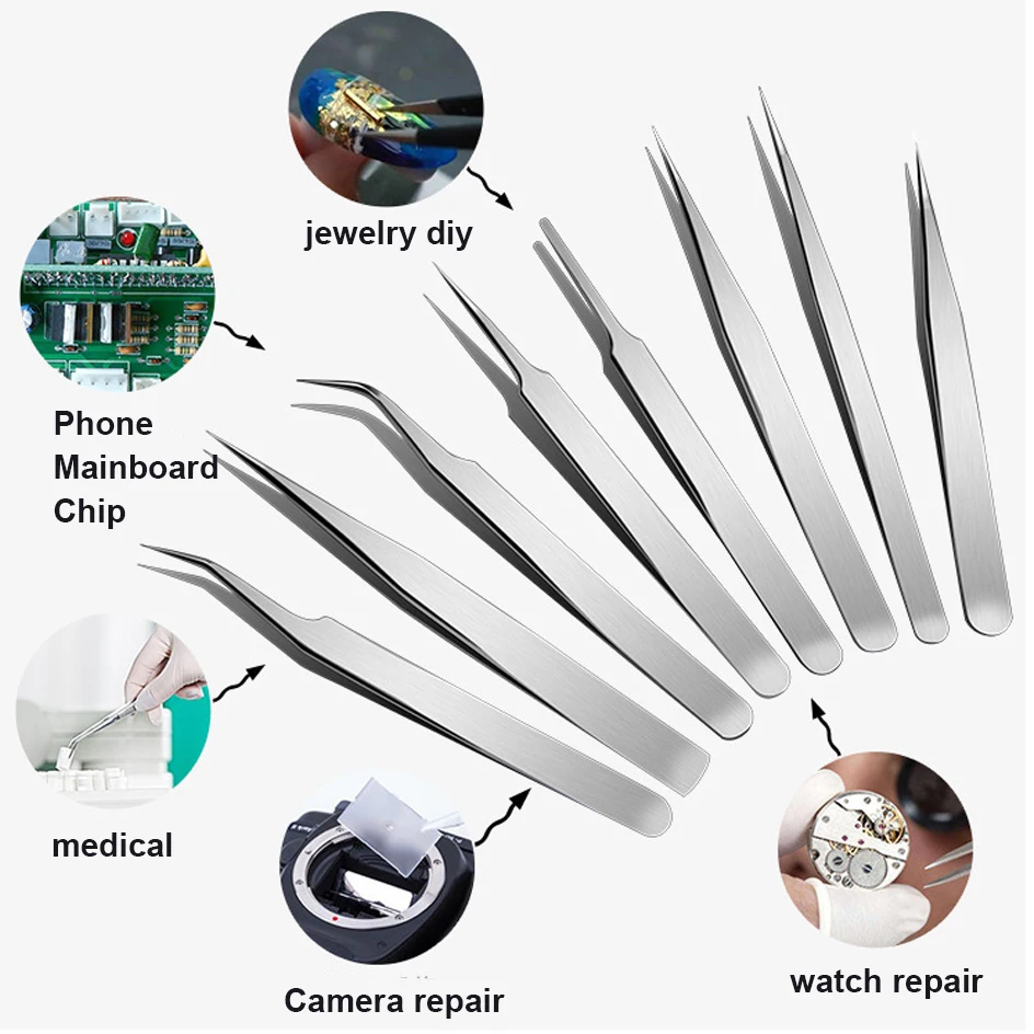 Professional stainless steel straight bent tweezers Watch craftsman repair watch tools home essential utility tools
Professional stainless steel straight bent tweezers Watch craftsman repair watch tools home essential utility tools