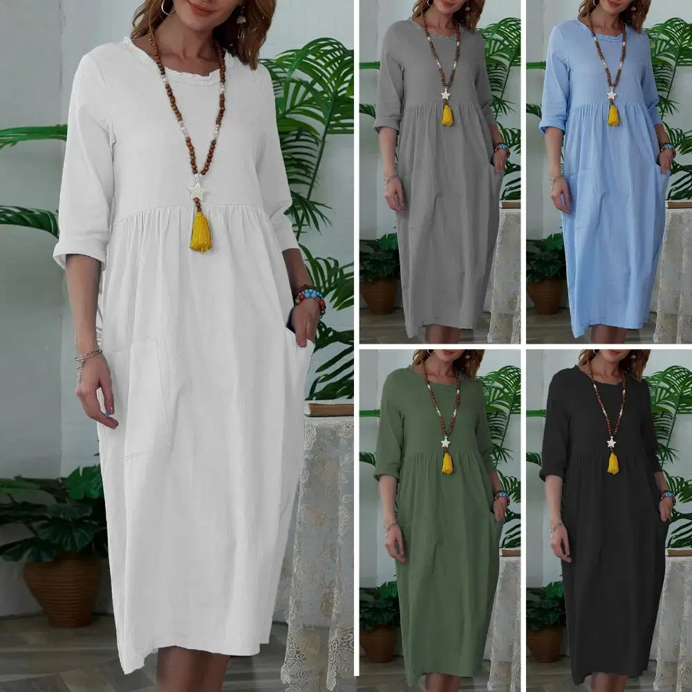 Vintage Summer Dress for Women 2023 New-Cotton Linen Long Sleeve V Neck Fashion Dresses Elegant A Line Casual Dress
Vintage Summer Dress for Women 2023 New-Cotton Linen Long Sleeve V Neck Fashion Dresses Elegant A Line Casual Dress