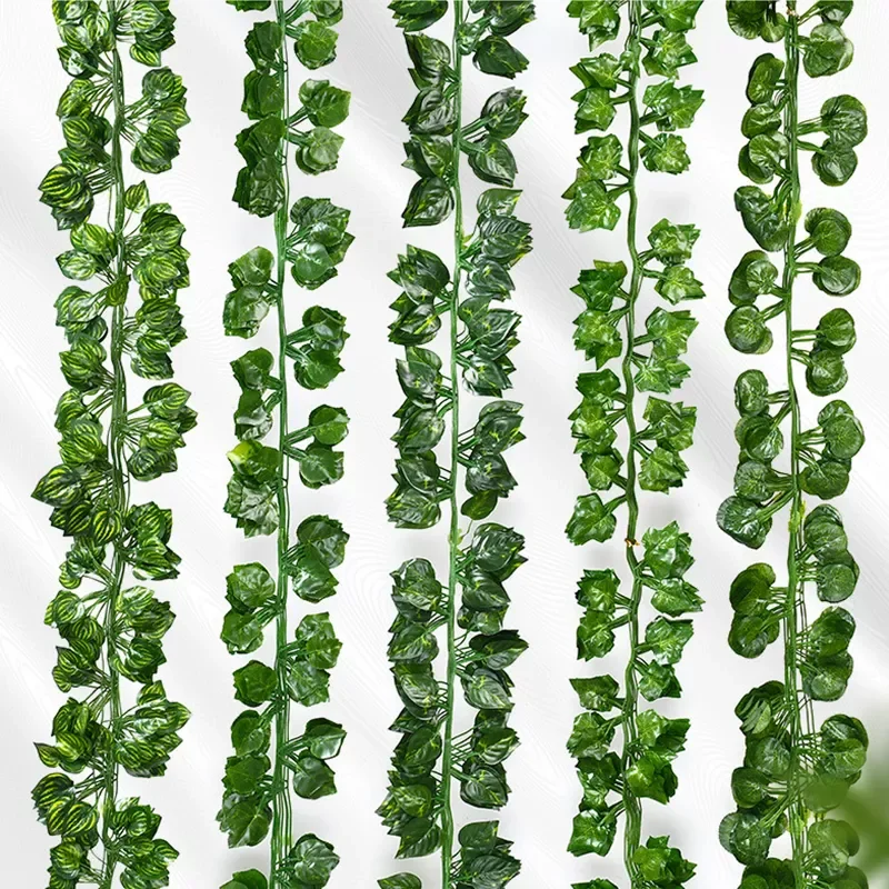 

Vine Artificial Hanging Plants Liana Silk Fake Ivy Leaves for Wall Green Garland Decoration Home Decor Party Vines 240cm Leaf