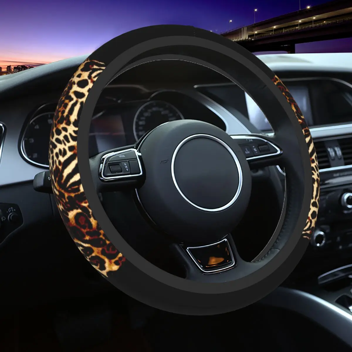 LEOPARD Fine Art Tiger Car Steering Wheel Cover 37-38 Anti-slip Abstract Fur Jungle Fashion Car-styling Car Accessories
LEOPARD Fine Art Tiger Car Steering Wheel Cover 37-38 Anti-slip Abstract Fur Jungle Fashion Car-styling Car Accessories