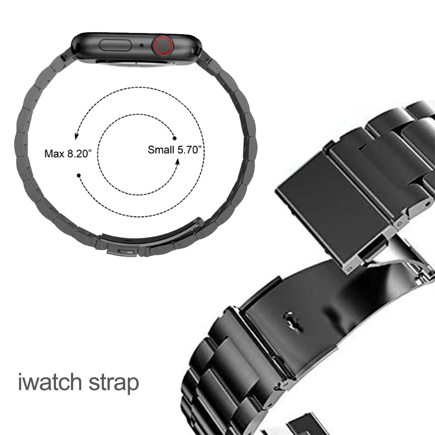 Ремешок из нержавеющей стали для Apple Watch 5 Band 44 мм 42 браслет Iwatch Series 3 4 Se 6 7 45 41 40 38 -