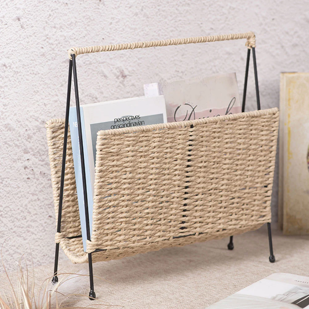 Book Storage Basket Rustic Style Homesteading Books Holder Home Bedside Table Decor Organizer Magazine Rack Iron Frame 
Book Storage Basket Rustic Style Homesteading Books Holder Home Bedside Table Decor Organizer Magazine Rack Iron Frame