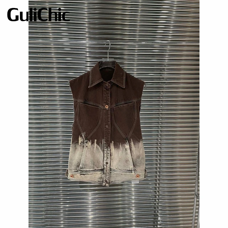 7.27 GuliChic Women Vintage Washed Contrast Color Single Breasted Sleeveless Denim Vest Waistcoat
7.27 GuliChic Women Vintage Washed Contrast Color Single Breasted Sleeveless Denim Vest Waistcoat