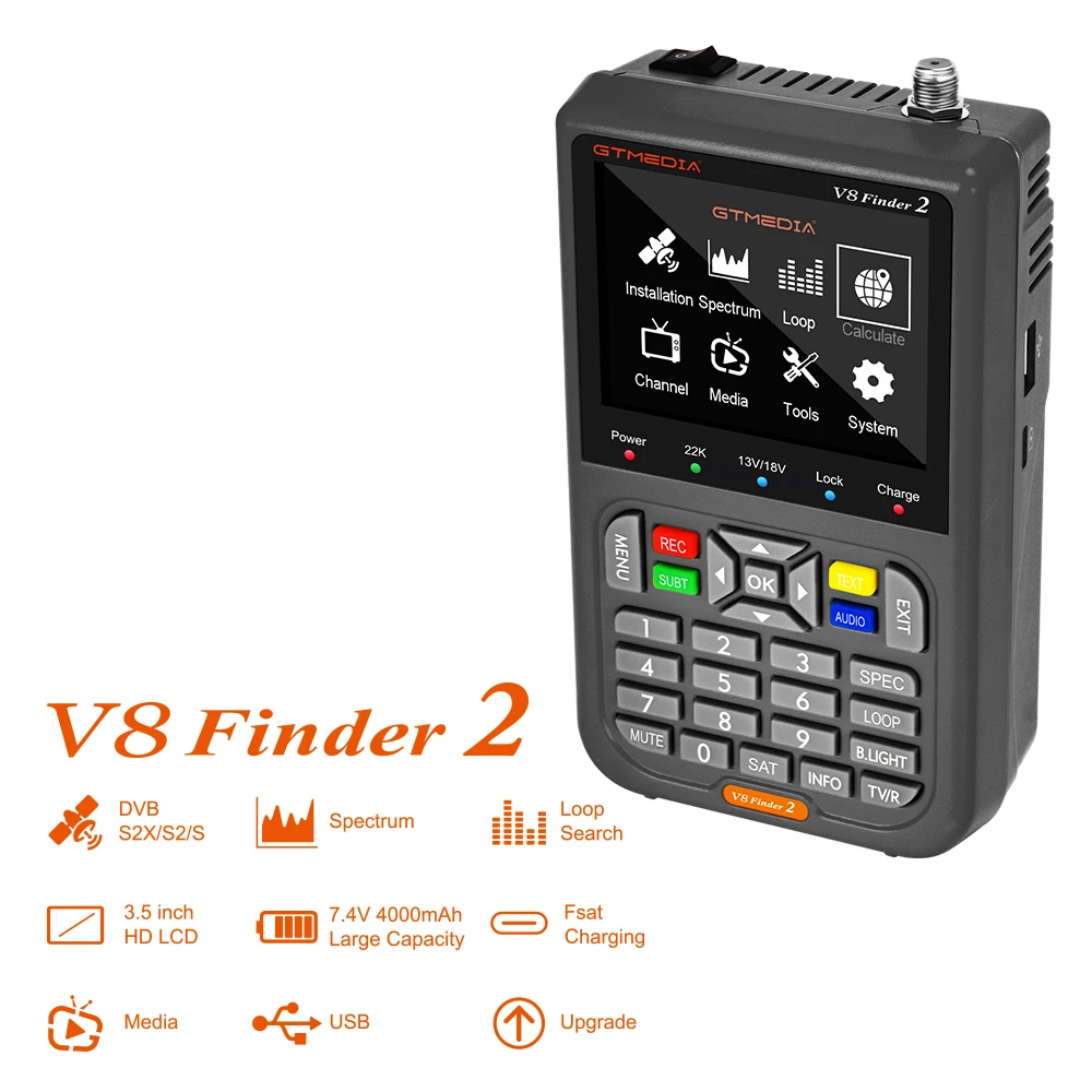 Спутниковый искатель GTMedia V8 Finder 2, устройство для обнаружения фотографий, декодирование оборудования MPEG4 H.264 с 1,5-дюймовым TFT ЖК-дисплеем
Спутниковый искатель GTMedia V8 Finder 2, устройство для обнаружения фотографий, декодирование оборудования MPEG4 H.264 с 1,5-дюймовым TFT ЖК-дисплеем