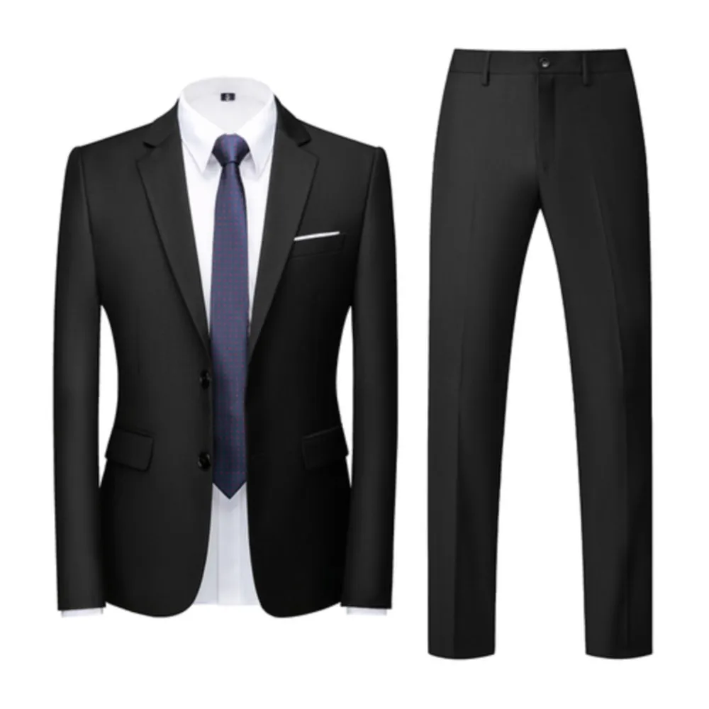 2022 Spring Autumn Fashion New Men's Business Casual Solid Color Suits / Male Two Button Blazers Jacker Coat Trousers Pants
2022 Spring Autumn Fashion New Men's Business Casual Solid Color Suits / Male Two Button Blazers Jacker Coat Trousers Pants