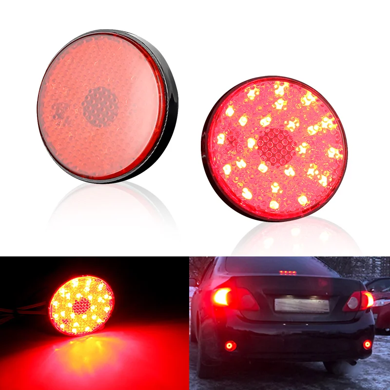 2Pcs 5.8CM Round LED Rear Bumper Reflector Tail Light Brake Lamp for Toyota Highlander Sequoia Fortuner ZRR70 Voxy / Noah
2Pcs 5.8CM Round LED Rear Bumper Reflector Tail Light Brake Lamp for Toyota Highlander Sequoia Fortuner ZRR70 Voxy / Noah