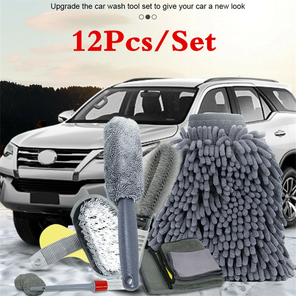Set Car Cleaning Detail Brush Double-sided Square Scarf 12 Pcs Car Wash Gloves Car Wash Sponge Gray Tire Brush
Set Car Cleaning Detail Brush Double-sided Square Scarf 12 Pcs Car Wash Gloves Car Wash Sponge Gray Tire Brush