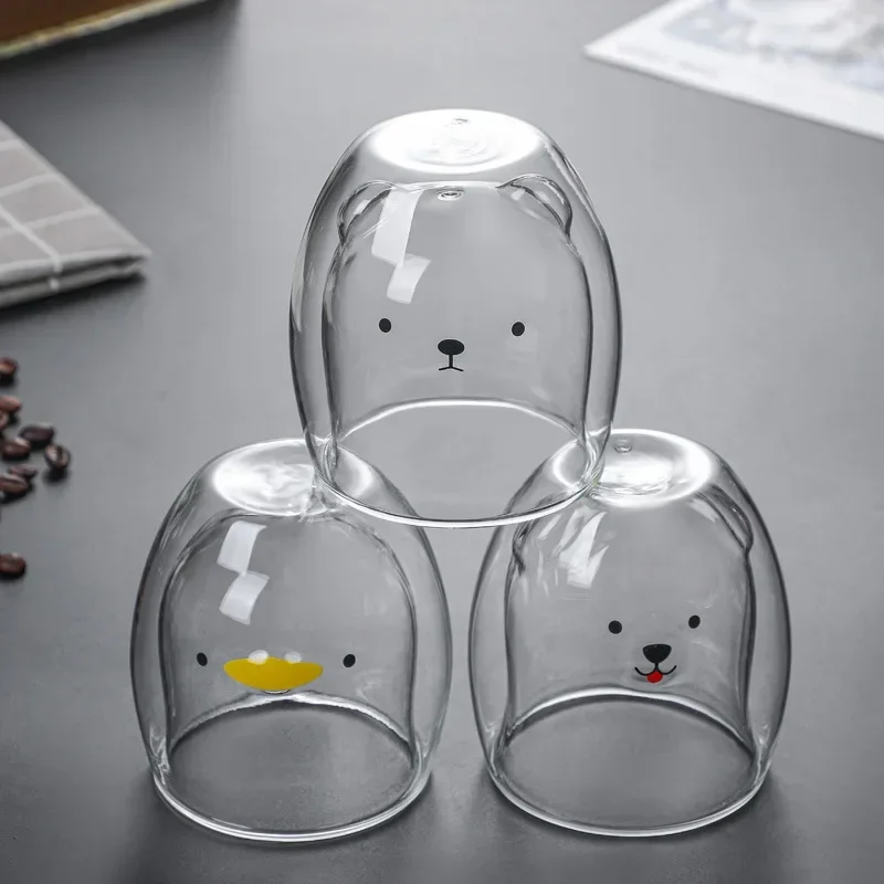 250ml creative double beer glass Panda dog duck animal milk cup Cute cartoon heat-resistant home coffee cup Valentine gift
250ml creative double beer glass Panda dog duck animal milk cup Cute cartoon heat-resistant home coffee cup Valentine gift