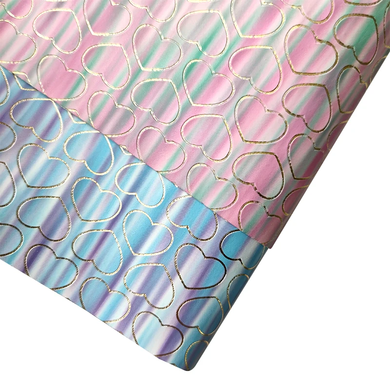 Colorful Rainbow Stripe Heart Printed Vinyl Faux Artificial Leather Fabric Sheet for Shoes/Bag/Bows Handemade Material 30*135CM
Colorful Rainbow Stripe Heart Printed Vinyl Faux Artificial Leather Fabric Sheet for Shoes/Bag/Bows Handemade Material 30*135CM