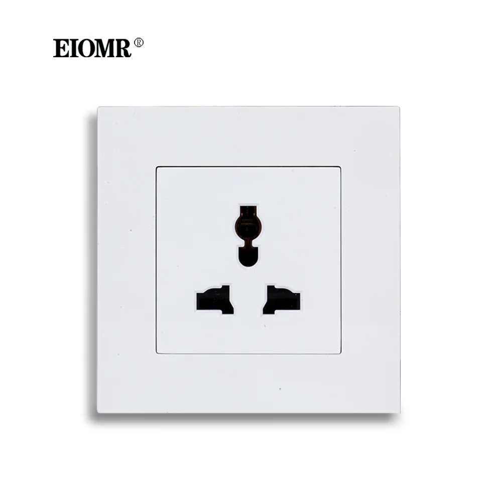 EIOMR Wall Power Universal International 3 Hole Socket AC 110~250V 86mm*86mm Flame Retardant PC Panel EU Standard Socket
EIOMR Wall Power Universal International 3 Hole Socket AC 110~250V 86mm*86mm Flame Retardant PC Panel EU Standard Socket