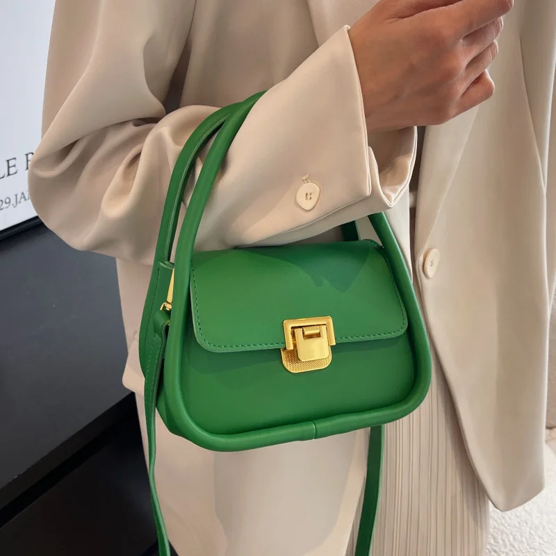 

Зеленые женские сумки на плечо для женщин, Роскошная сумочка через плечо из искусственной кожи, маленькая сумка-мессенджер с клапаном, универсальные дизайнерские дамские чемоданчики