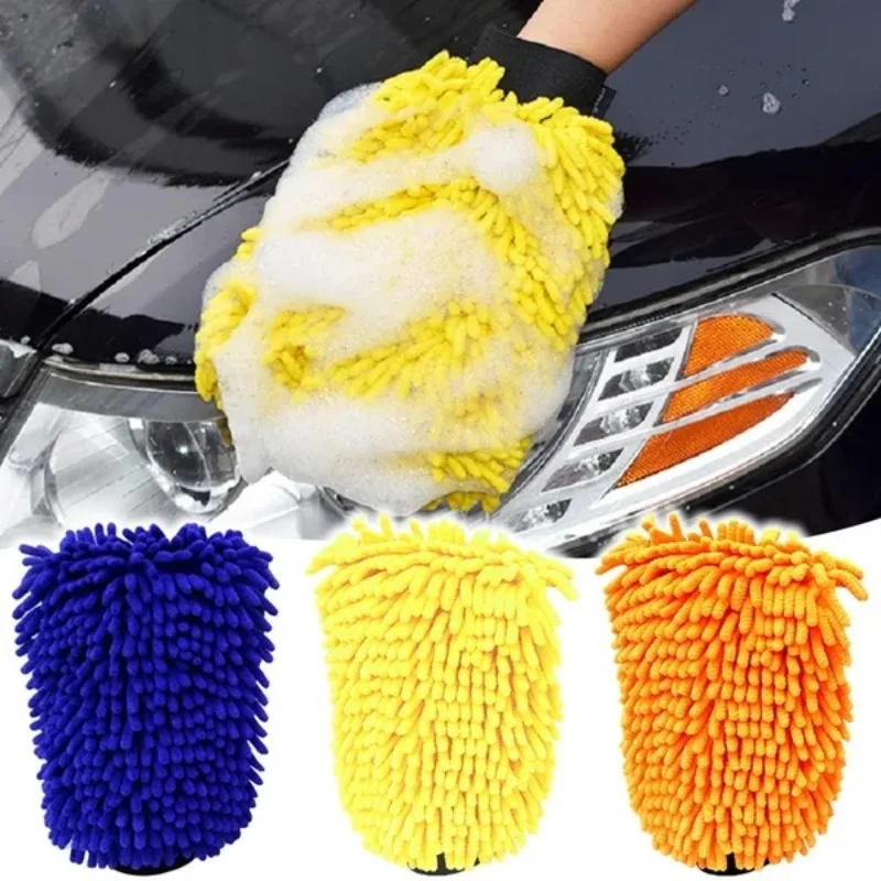 

Car Washing Microfiber Chenille Gloves Strong Absorption Thick Car Cleaning Mitt Wax Detailing Brush Care Double-faced Glove
