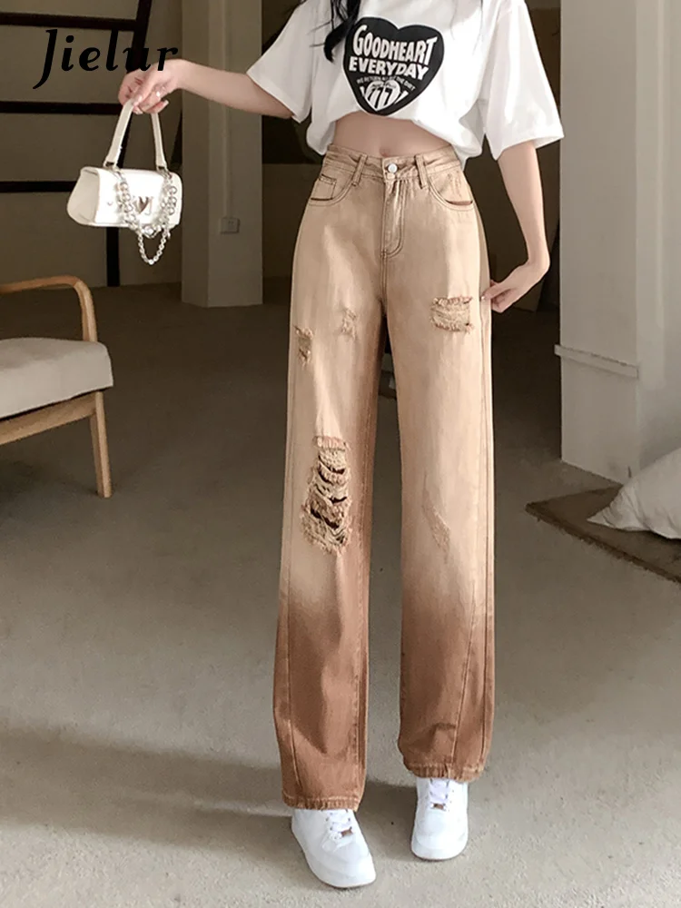 Retro Ripped Jeans Women Autumn Korean Gradient High Waist Baggy Pants Slim Wide Leg Straight Trousers S-XL
Retro Ripped Jeans Women Autumn Korean Gradient High Waist Baggy Pants Slim Wide Leg Straight Trousers S-XL