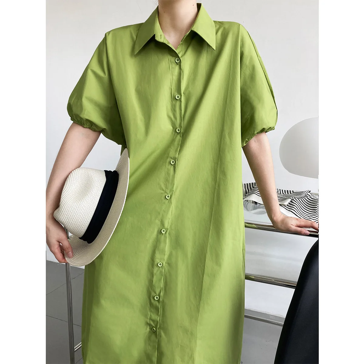 SuperAen 2022 New Summer Solid Single-breasted Short-sleeved Shirt Turn-down Collar Mid-Calf Straight Dresses for Women
SuperAen 2022 New Summer Solid Single-breasted Short-sleeved Shirt Turn-down Collar Mid-Calf Straight Dresses for Women