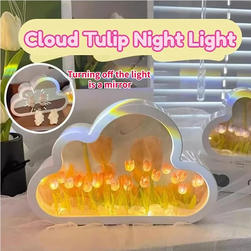 Handmade DIY Cloud Tulip Mirror Small Night Light INS Girl Heart Living Room Desktop Decoration Birthday Gift Holiday Gift
Handmade DIY Cloud Tulip Mirror Small Night Light INS Girl Heart Living Room Desktop Decoration Birthday Gift Holiday Gift