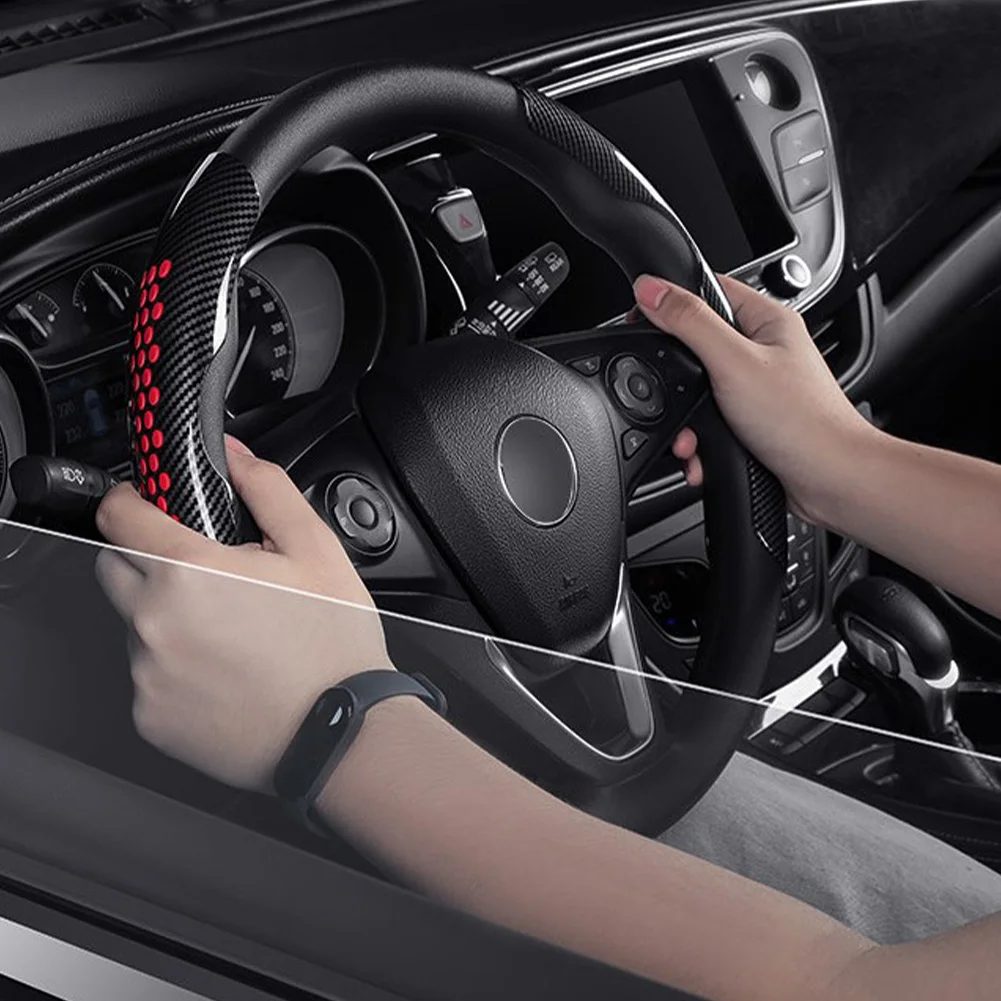 38cm Universal Car Steering Wheel Cover Anti-slip Silicone Steering Boost Cover Carbon Fiber ABS Interior Decoration Accessories
38cm Universal Car Steering Wheel Cover Anti-slip Silicone Steering Boost Cover Carbon Fiber ABS Interior Decoration Accessories