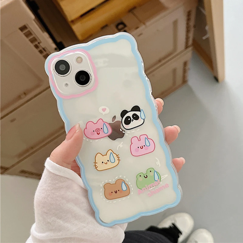 Cute Animal Dripping Sweat Wave frame Phone Case For iPhone 13 11 12 Pro Max X XR XS Max 13MINI 7 8Plus Cartoon Clear Soft Cover
Cute Animal Dripping Sweat Wave frame Phone Case For iPhone 13 11 12 Pro Max X XR XS Max 13MINI 7 8Plus Cartoon Clear Soft Cover