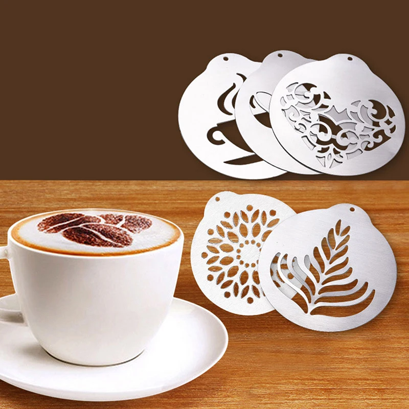 5Pcs Cappuccino Mold Portable Delicate Workmanship DIY Coffee Stencils Cake Decorating Tool for Kitchen
5Pcs Cappuccino Mold Portable Delicate Workmanship DIY Coffee Stencils Cake Decorating Tool for Kitchen