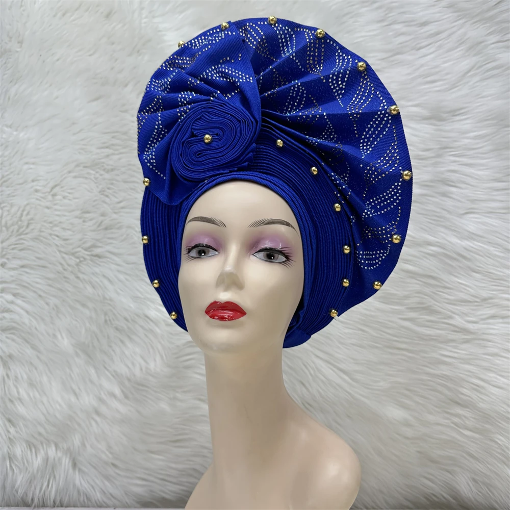 New Golden African Auto Gele High Quality Stoned Headtie For Women Wedding Party Head Wear With Pretty Gold Beads
New Golden African Auto Gele High Quality Stoned Headtie For Women Wedding Party Head Wear With Pretty Gold Beads