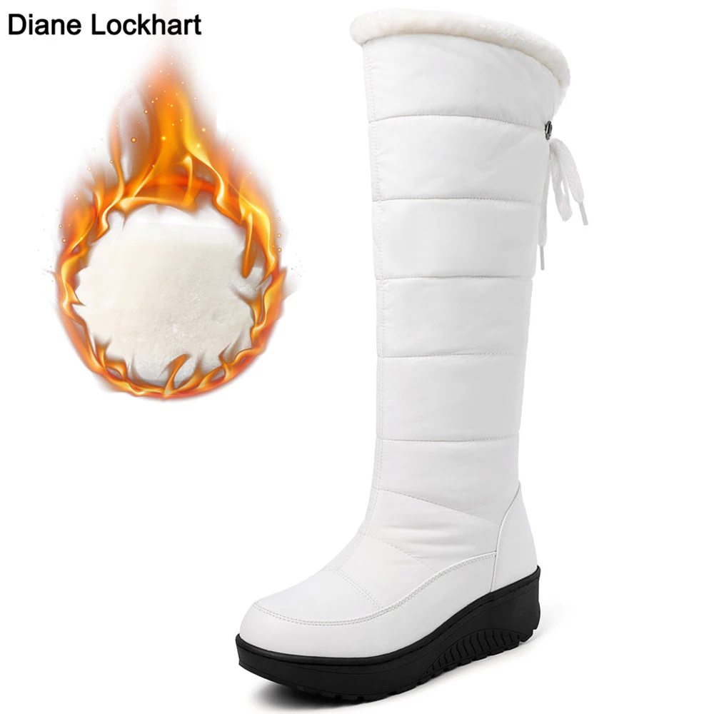 Warm Fur Plush Down Snow Boots Women Winter 2022 Shoes Waterproof Comfortable Ladies Knee High Boot Black White Plus Size 35-44 
Warm Fur Plush Down Snow Boots Women Winter 2022 Shoes Waterproof Comfortable Ladies Knee High Boot Black White Plus Size 35-44