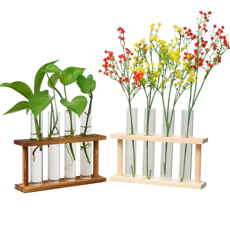 Wooden Frame Hydroponic Container Glass Test Tube Vase Hydroponic Green Radish Dried Flower Plant Flower Home Decoration
Wooden Frame Hydroponic Container Glass Test Tube Vase Hydroponic Green Radish Dried Flower Plant Flower Home Decoration