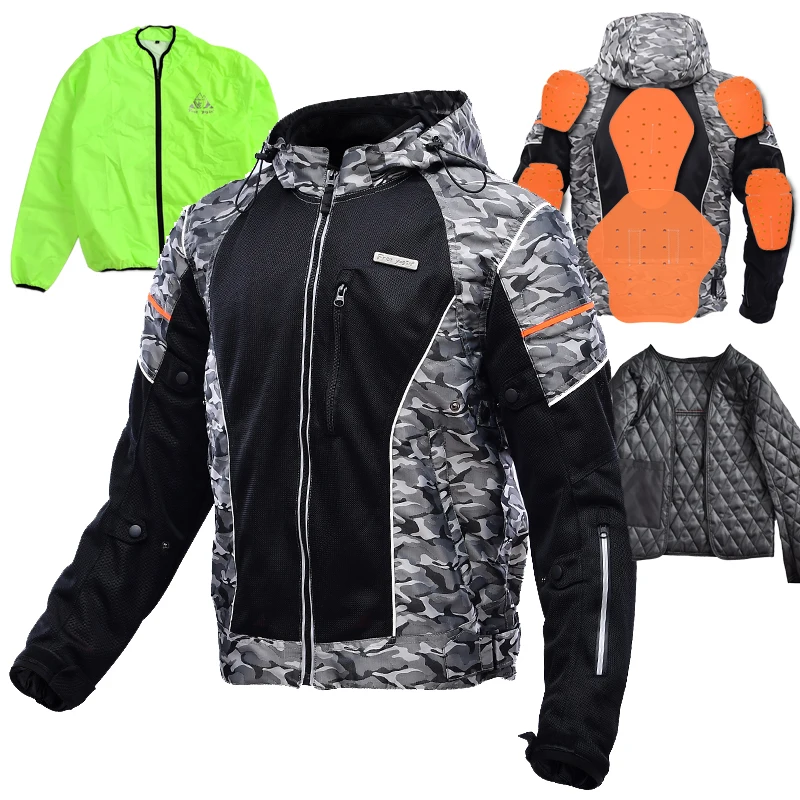 Motorcycle Riding Suit Men's Racing Jacket Breathable Four Season Motorcycle Clothing Protective Equipment Camo Coat
Motorcycle Riding Suit Men's Racing Jacket Breathable Four Season Motorcycle Clothing Protective Equipment Camo Coat