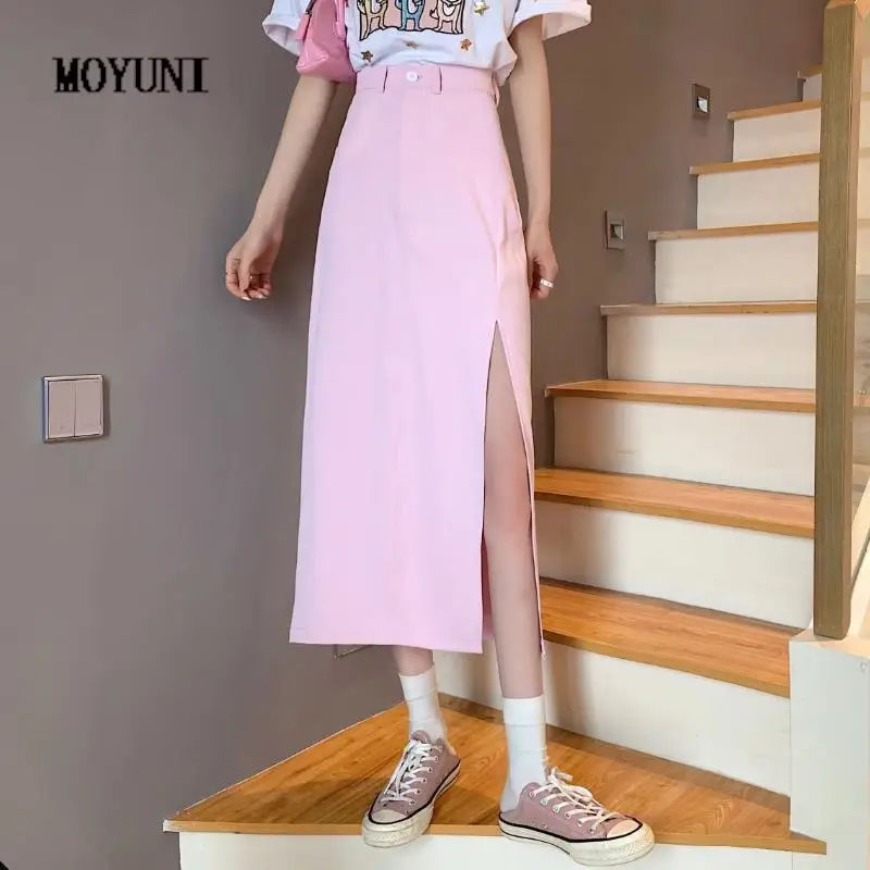 Solid Elegant Split Skirt Women Korean A-Line Vintage High Waist Midi Skirt Female Casual Summer Beach Party Sweet Skirt 2021
Solid Elegant Split Skirt Women Korean A-Line Vintage High Waist Midi Skirt Female Casual Summer Beach Party Sweet Skirt 2021
