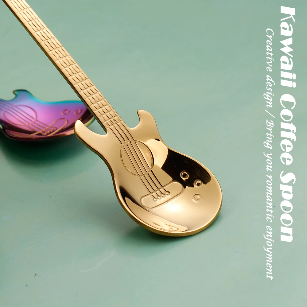 Kawaii Guitar Spoons 304 Stainless Steel Cute Coffee Tableware Ice Cream Dessert Milk Small Mixing Scoop Gift
Kawaii Guitar Spoons 304 Stainless Steel Cute Coffee Tableware Ice Cream Dessert Milk Small Mixing Scoop Gift
