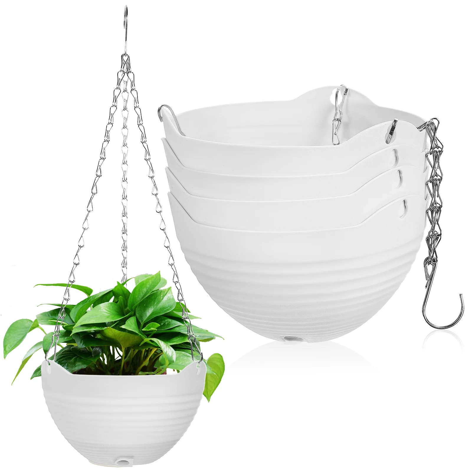 4 Pcs Hanging Planters Hanging Flower Pots Plastic Hanging Baskets for Outdoor Indoor Plants
4 Pcs Hanging Planters Hanging Flower Pots Plastic Hanging Baskets for Outdoor Indoor Plants