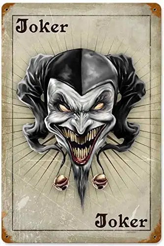 Retro Vintage Metal Plaque Sign Joker Card Poker Player Tin Sign for Home Bar Kitchen Pub Wall Decor Signs
Retro Vintage Metal Plaque Sign Joker Card Poker Player Tin Sign for Home Bar Kitchen Pub Wall Decor Signs