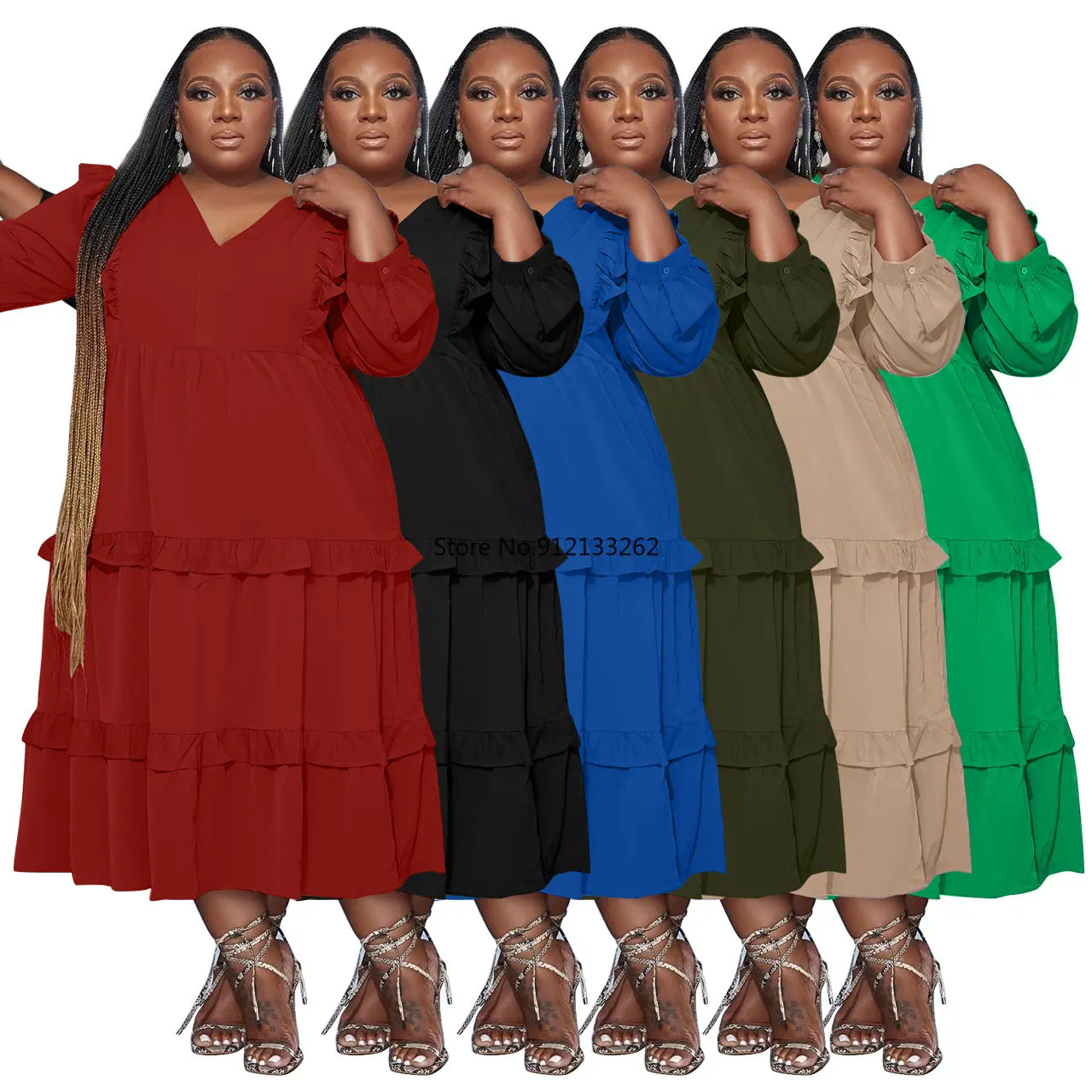African Maxi Dresses for Women Autumn African Women Long Sleeve V-neck Polyester Solid Color Long Dress African Clothes Women
African Maxi Dresses for Women Autumn African Women Long Sleeve V-neck Polyester Solid Color Long Dress African Clothes Women