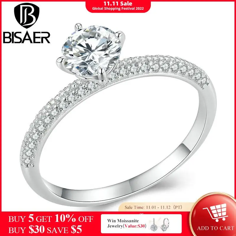 BISAER Diamond Moissanite 0.75CT D Color VVS1 EX Wedding Bands Ring Eternity for Women Engagement 925 Sterling Silver Jewelry
BISAER Diamond Moissanite 0.75CT D Color VVS1 EX Wedding Bands Ring Eternity for Women Engagement 925 Sterling Silver Jewelry