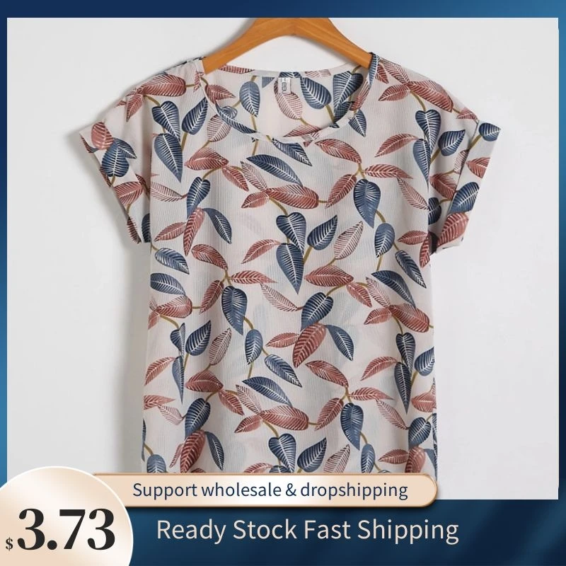 Women Fashion Leaves Printed Shirts Short Sleeve Top Tunic Vintage OL Ladies Blouse Femme 2022 Summer Female Blusa Chemise Mujer
Women Fashion Leaves Printed Shirts Short Sleeve Top Tunic Vintage OL Ladies Blouse Femme 2022 Summer Female Blusa Chemise Mujer
