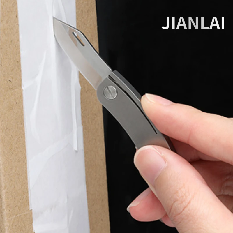 

Mini Pure Titanium Mini Knife Sharp Demolition Express Knives Keychain Pendant Letter Opener Unboxing Knife Portable EDC Tool