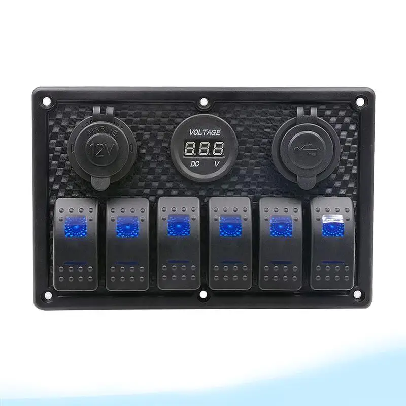 1 Pc Combination Switch Panel 12-24V Waterproof 6 Gang Voltmeter Lighter Socket for Auto Car
1 Pc Combination Switch Panel 12-24V Waterproof 6 Gang Voltmeter Lighter Socket for Auto Car