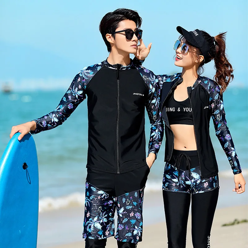 Korean Long Sleeve Split Couple Swimsuit Women Five Piece Set Printed Fabric Sports Style Fashion Conservative Ladies Swimwear
Korean Long Sleeve Split Couple Swimsuit Women Five Piece Set Printed Fabric Sports Style Fashion Conservative Ladies Swimwear