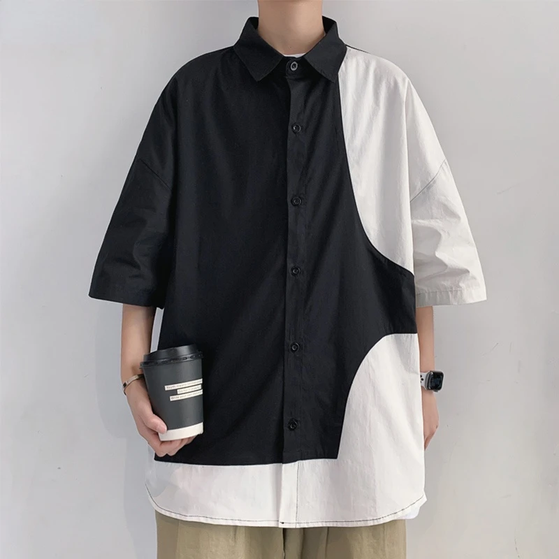 Men Clothing Summer Korean Short-sleeved Patchwork Casual Slim Fit Tops Shirts Male Business Formal Social Polos Shirts L185
Men Clothing Summer Korean Short-sleeved Patchwork Casual Slim Fit Tops Shirts Male Business Formal Social Polos Shirts L185