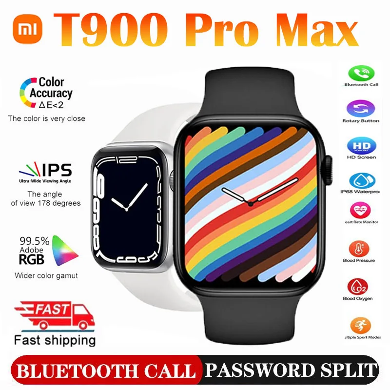 Xiaomi Watch T900 Pro Max Watch Series 7 Men's Women Fitness Tracker Bluetooth Calling Waterproof Sports Smart Watch PK W27 PRO
Xiaomi Watch T900 Pro Max Watch Series 7 Men's Women Fitness Tracker Bluetooth Calling Waterproof Sports Smart Watch PK W27 PRO