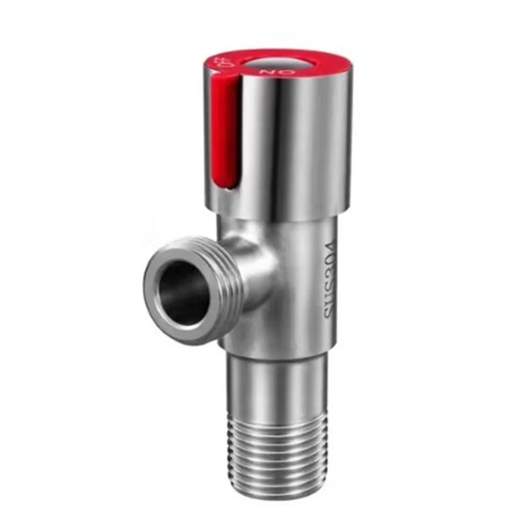 SUS304 stainless steel hot and cold water triangle valve flow control valve three-way valve G1/2 thread bathroom angle valve 
SUS304 stainless steel hot and cold water triangle valve flow control valve three-way valve G1/2 thread bathroom angle valve