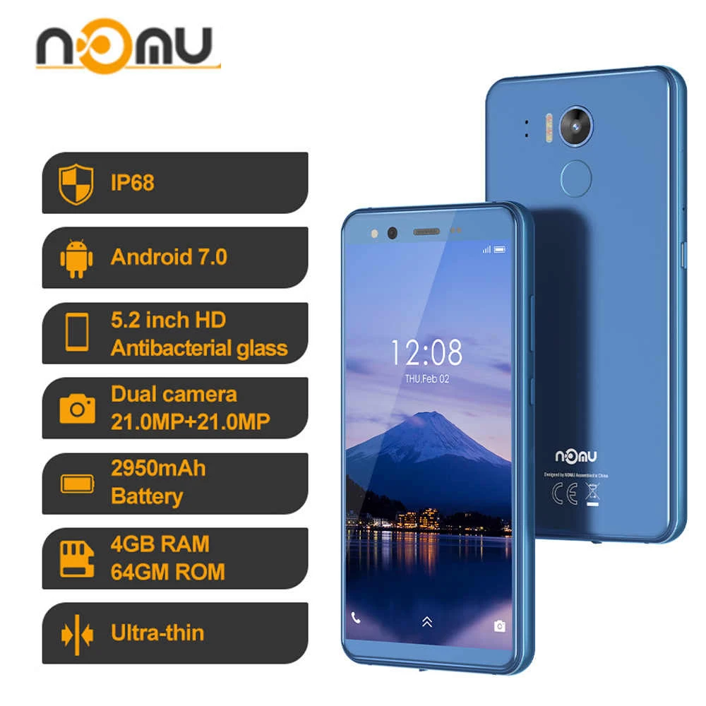 

NOMU M8 4G IP68 Rugged Smartphone 5.2" Android 7.0 MTK6750T Octa Core 4GB RAM 64GB ROM 21.0MP Dual Camera NFC Mobile Phone