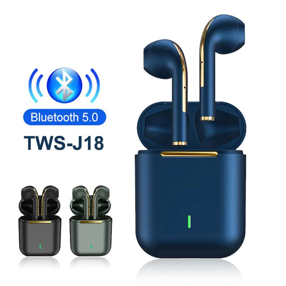 Bluetooth беспроводные наушники J18 TWS настоящие Беспроводные с микрофоном гарнитура
