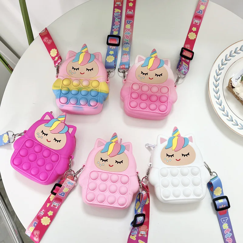 Fashion Kawaii Fidget Toys Popper Children Puzzle Sensory Push Bubble Unicorn Shoulder Bag Anti-Stress Relieve Squeeze Kids Toy
Fashion Kawaii Fidget Toys Popper Children Puzzle Sensory Push Bubble Unicorn Shoulder Bag Anti-Stress Relieve Squeeze Kids Toy