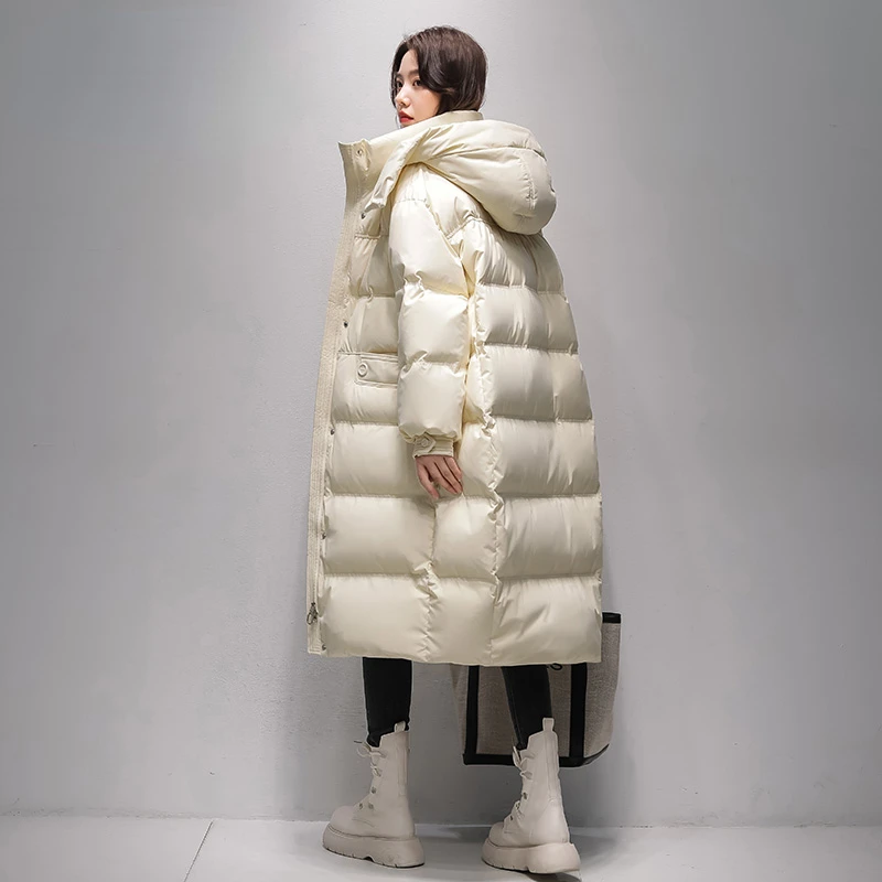 Thick Down Jackets Women 2022 Autumn Winter Fashion Loose Long Hooded Warm White Duck Down Coats Female Classic Outerwear A66
Thick Down Jackets Women 2022 Autumn Winter Fashion Loose Long Hooded Warm White Duck Down Coats Female Classic Outerwear A66