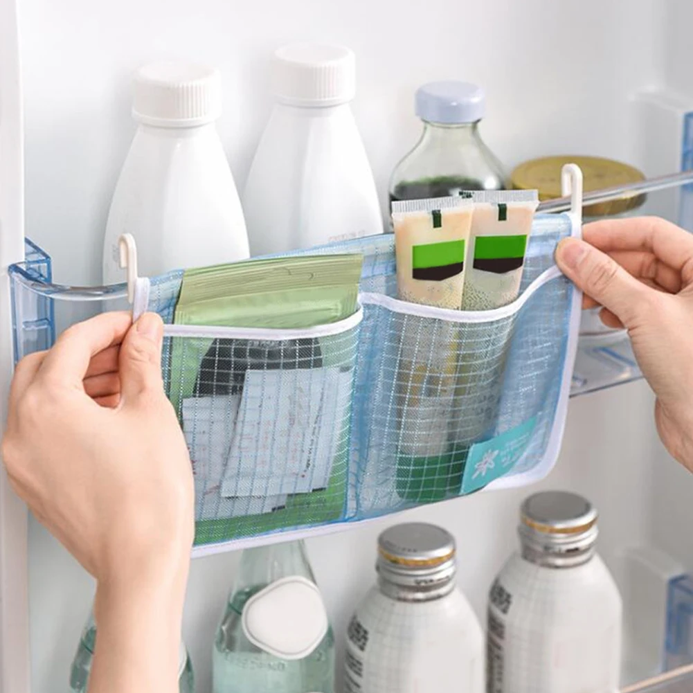 2pcs Refrigerator Door Organizer Classification Bathroom Hanging Pocket Mesh Bag Kitchen Organizer Tools
2pcs Refrigerator Door Organizer Classification Bathroom Hanging Pocket Mesh Bag Kitchen Organizer Tools