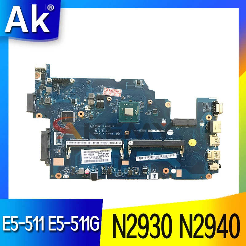 NBMPL11002 NB.MNY11.002 For Acer ASPIRE E5-511 E5-511G Laptop Motherboard Z5WAL LA-B211P With N2930 N2940 CPU DDR3L 100% Test OK
NBMPL11002 NB.MNY11.002 For Acer ASPIRE E5-511 E5-511G Laptop Motherboard Z5WAL LA-B211P With N2930 N2940 CPU DDR3L 100% Test OK