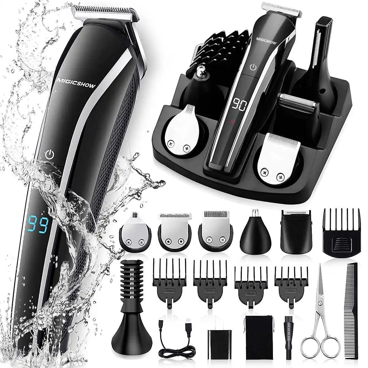 12 in 1 Waterproof Cordless Beard Grooming Kit Hair Clippers Cutting Machine Barber Salon Trimmer Kit
12 in 1 Waterproof Cordless Beard Grooming Kit Hair Clippers Cutting Machine Barber Salon Trimmer Kit